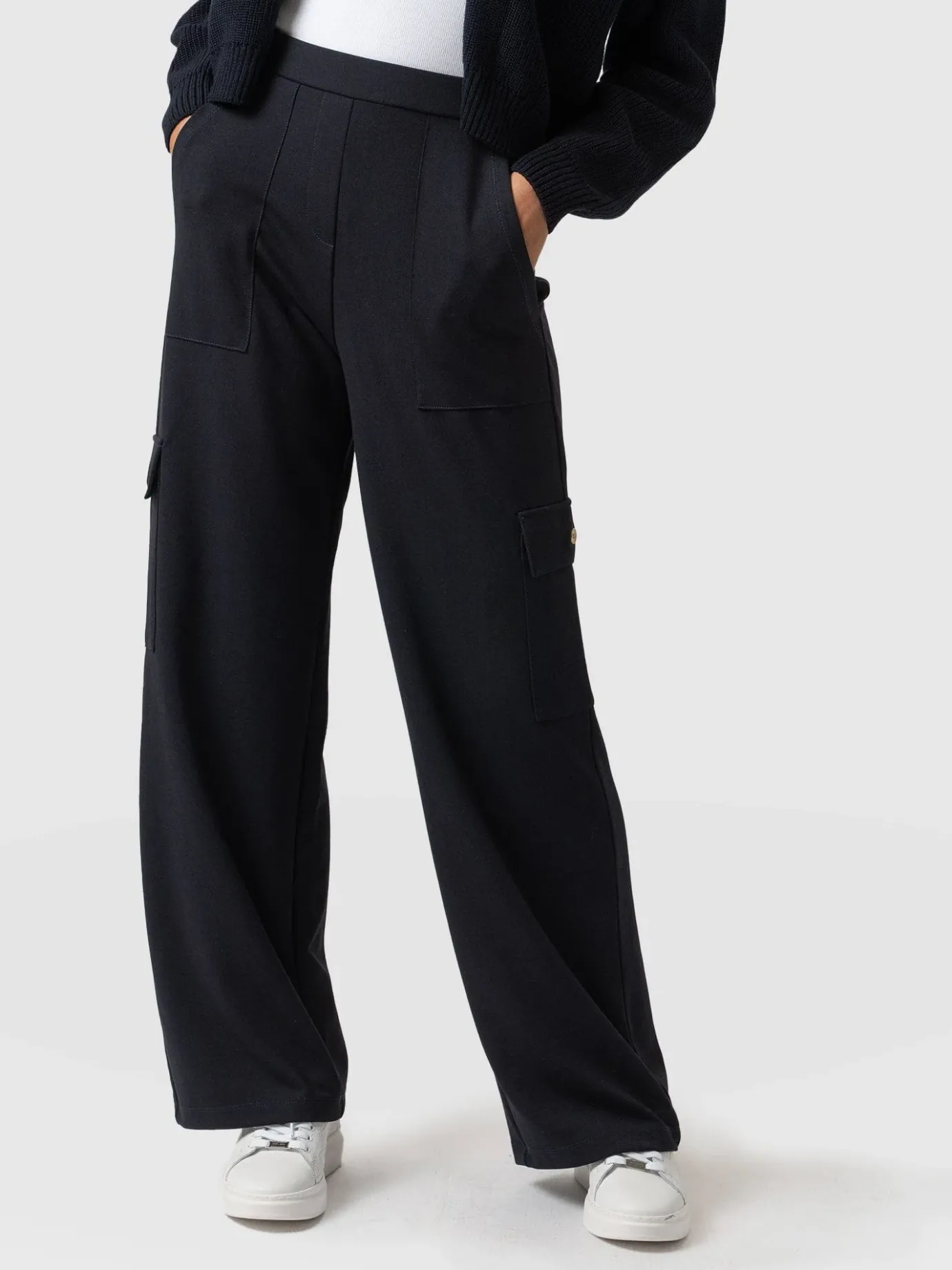 Pants|Saint and Sofia Cargo Chelsea Wide Leg Pant - Navy