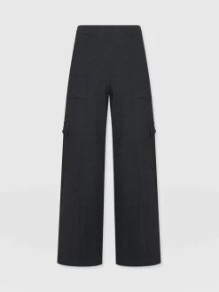 Pants|Saint and Sofia Cargo Chelsea Wide Leg Pant - Charcoal