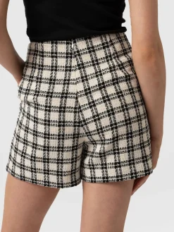Shorts|Saint and Sofia Carnaby Short - Black & Cream Check