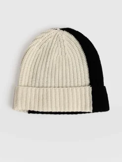 Scarves & Hats|Accessories|Saint and Sofia Cashmere Beanie - Cream/Black