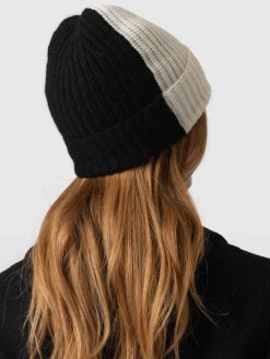 Scarves & Hats|Accessories|Saint and Sofia Cashmere Beanie - Cream/Black