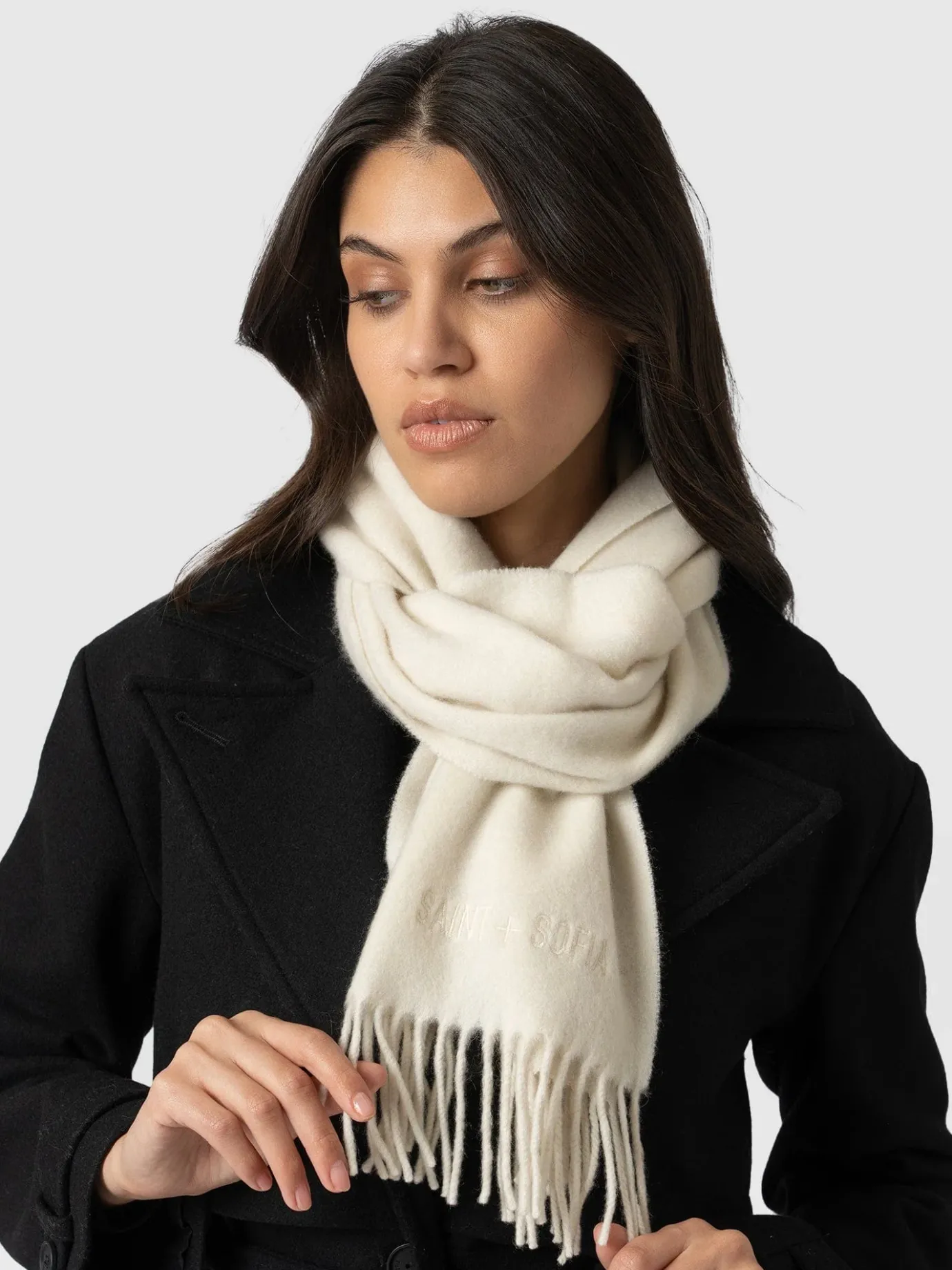 Scarves & Hats|Accessories|Saint and Sofia Cashmere Scarf - Cream
