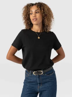 T-shirts & Tanks|Saint and Sofia Chelsea Crew Neck Tee - Black
