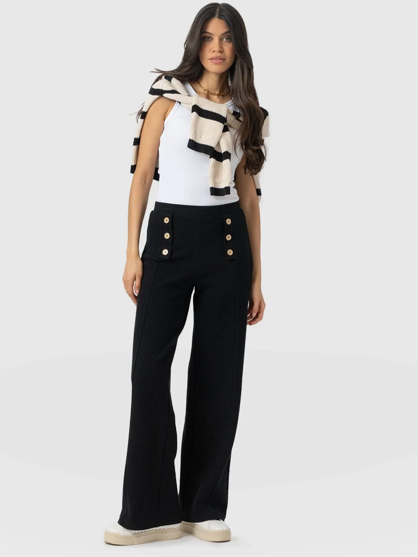 Pants|Saint and Sofia Chelsea Pant - Black Textured