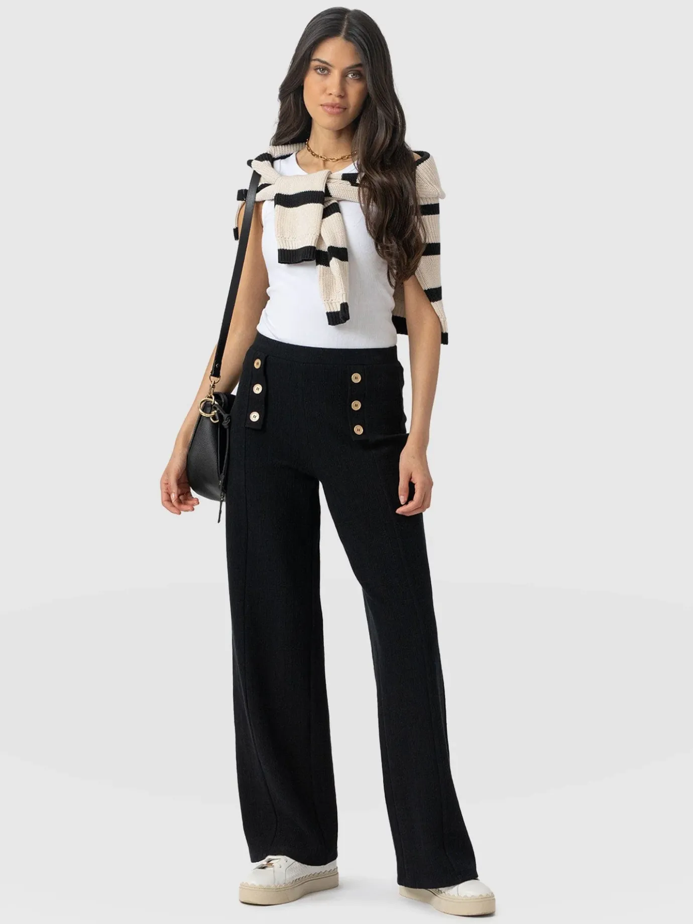 Pants|Saint and Sofia Chelsea Pant - Black Textured