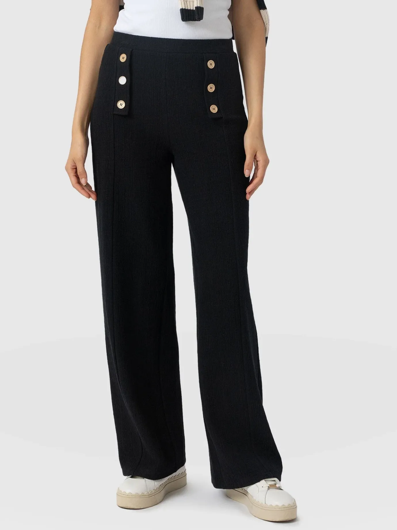 Pants|Saint and Sofia Chelsea Pant - Black Textured