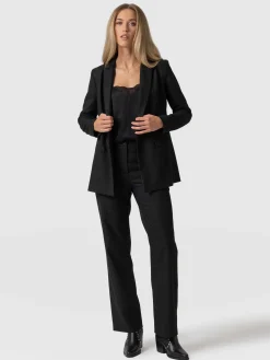 Pants|Saint and Sofia Chester Straight Leg Pant - Black Pinstripe