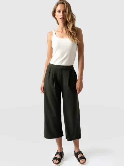 Shorts|Saint and Sofia City Culotte - Khaki Pleats