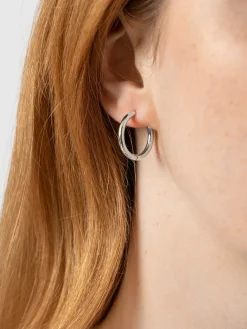Silver Jewelry|Jewelry|Saint and Sofia Classic Hoop Earrings - Silver