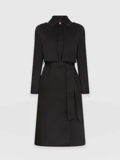 Coats & Jackets|Saint and Sofia Classic Trench Coat - Black