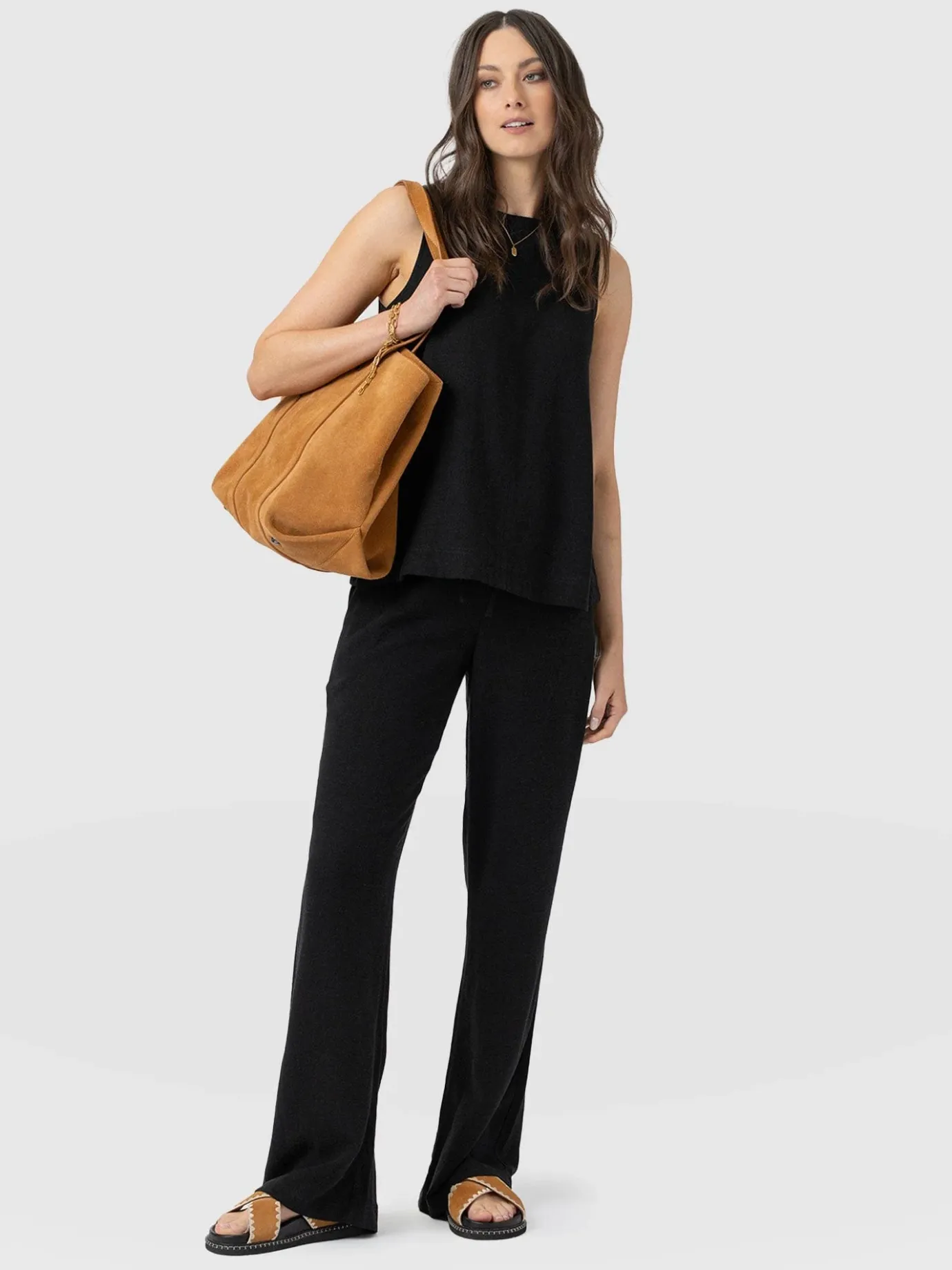 Pants|Saint and Sofia Corinne Linen Pant - Black
