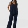 Pants|Saint and Sofia Corinne Linen Pant - Navy