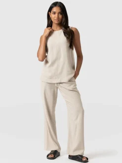 Pants|Saint and Sofia Corinne Linen Pant - Oatmeal