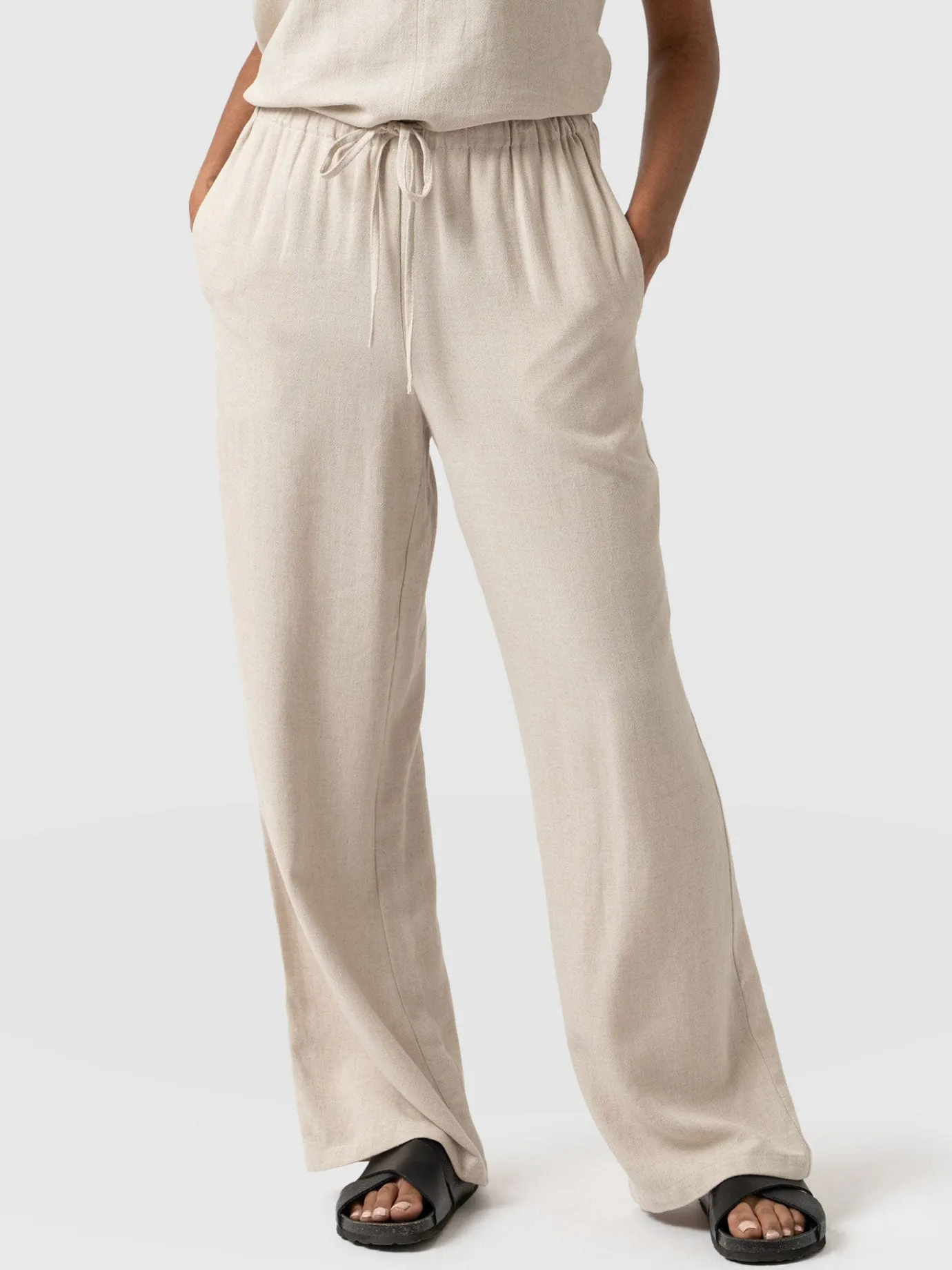 Pants|Saint and Sofia Corinne Linen Pant - Oatmeal