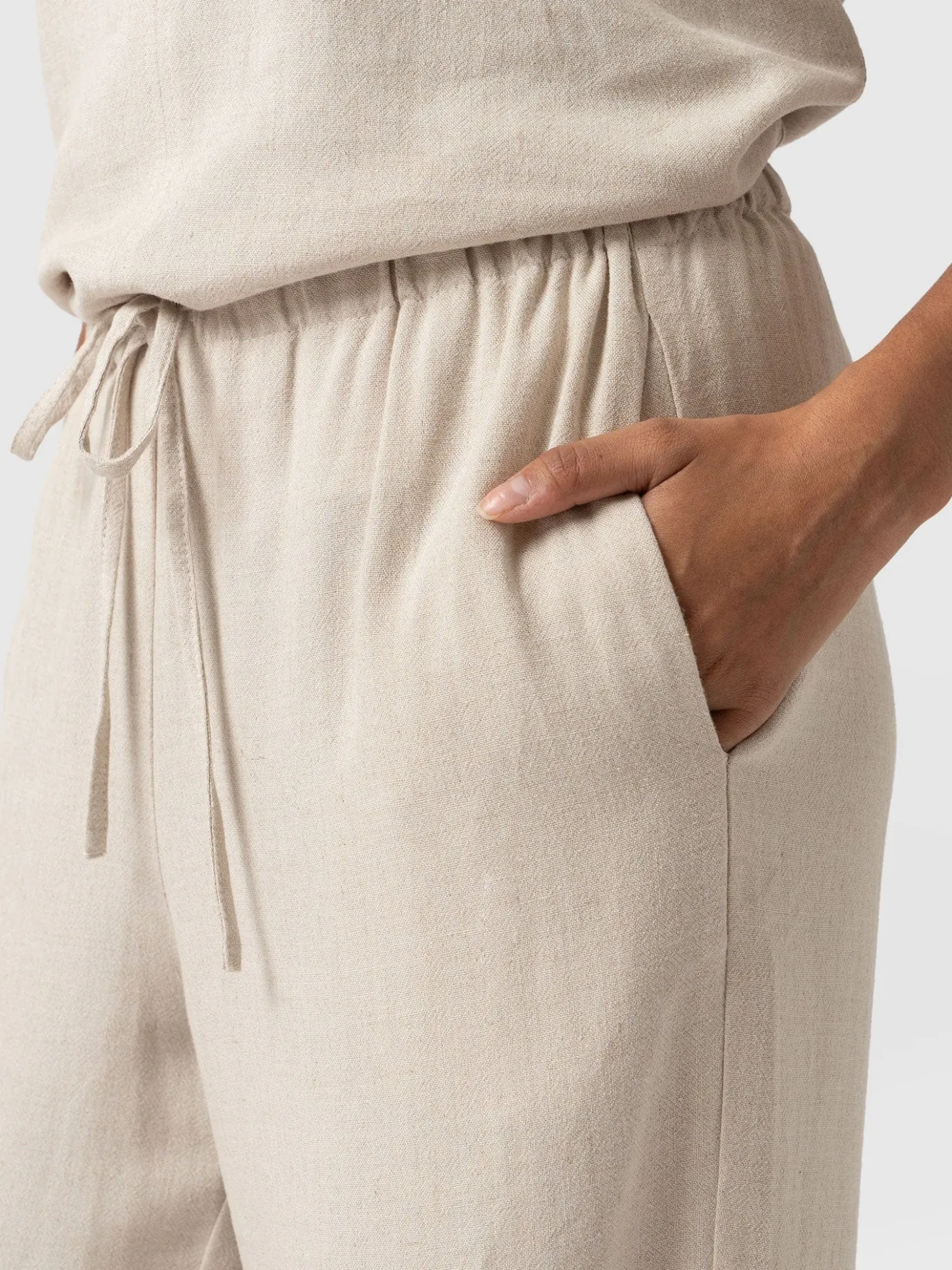 Pants|Saint and Sofia Corinne Linen Pant - Oatmeal