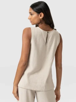 T-shirts & Tanks|Saint and Sofia Corinne Linen Tunic - Oatmeal