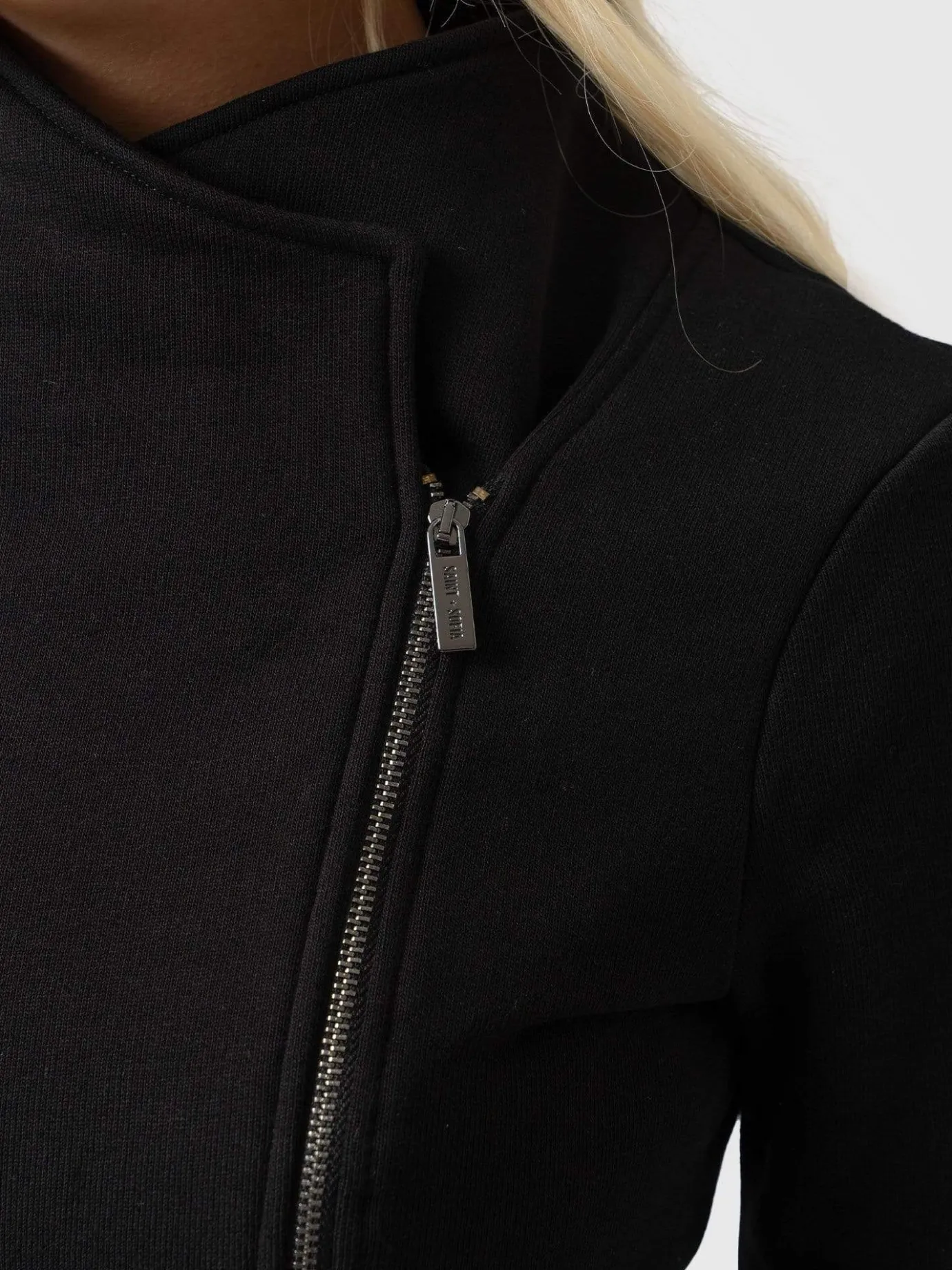 Coats & Jackets|Saint and Sofia Cotton Biker Jacket - Black