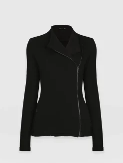 Coats & Jackets|Saint and Sofia Cotton Biker Jacket - Black
