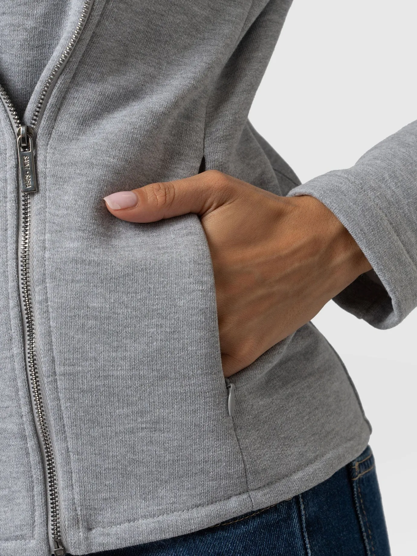 Coats & Jackets|Saint and Sofia Cotton Biker Jacket - Grey