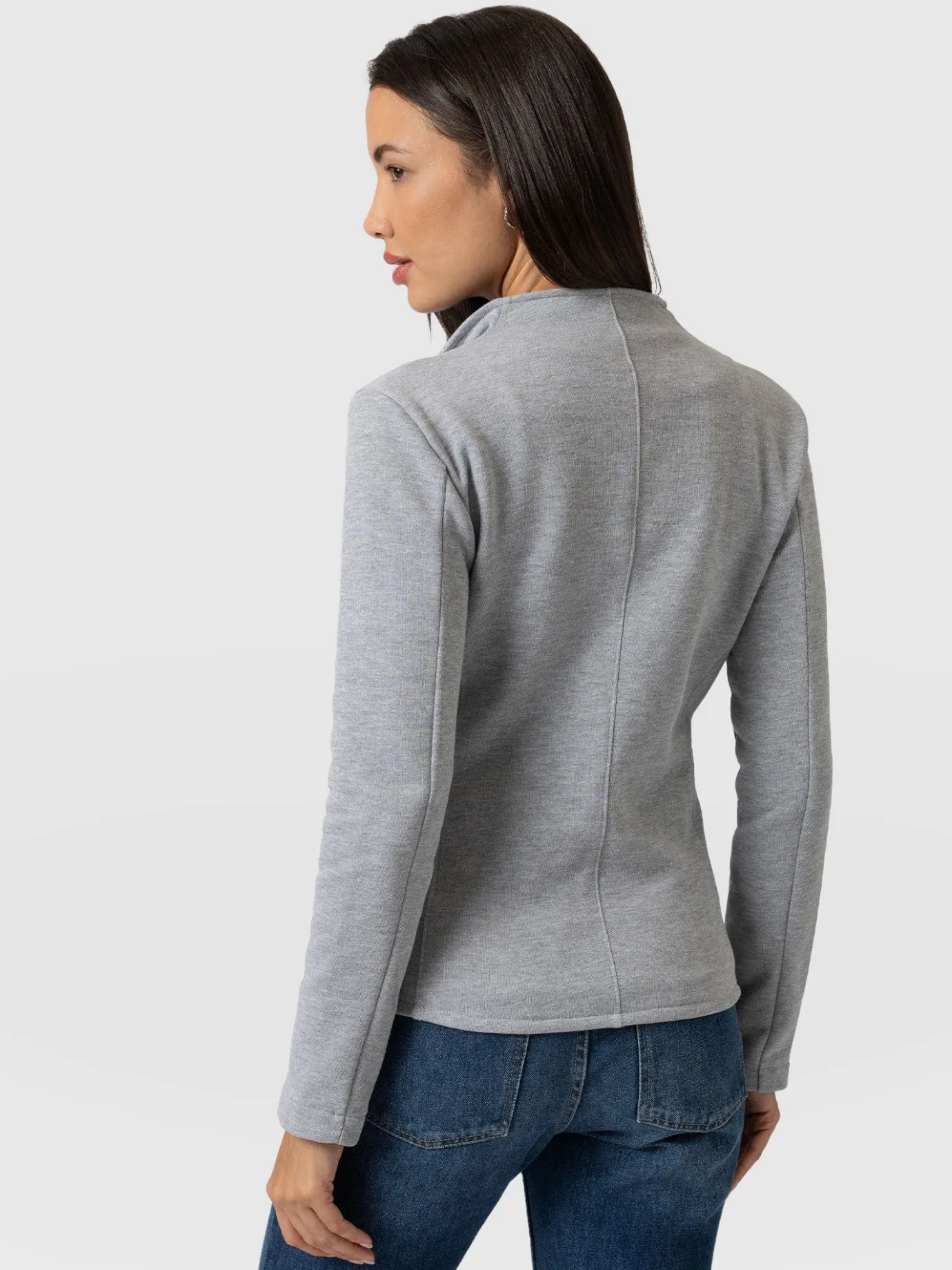 Coats & Jackets|Saint and Sofia Cotton Biker Jacket - Grey