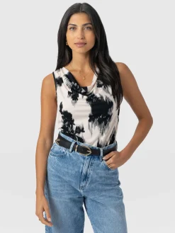 T-shirts & Tanks|Saint and Sofia Cowl Neck Cami - White Fade Floral