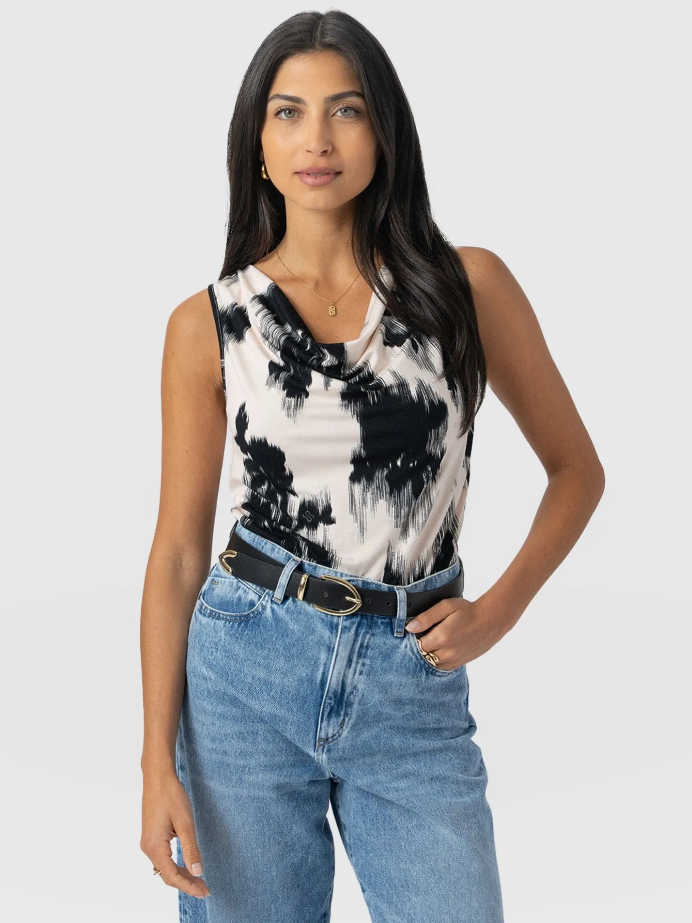 T-shirts & Tanks|Saint and Sofia Cowl Neck Cami - White Fade Floral