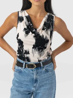 T-shirts & Tanks|Saint and Sofia Cowl Neck Cami - White Fade Floral