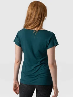 T-shirts & Tanks|Saint and Sofia Cowl Neck Tee - Deep Green
