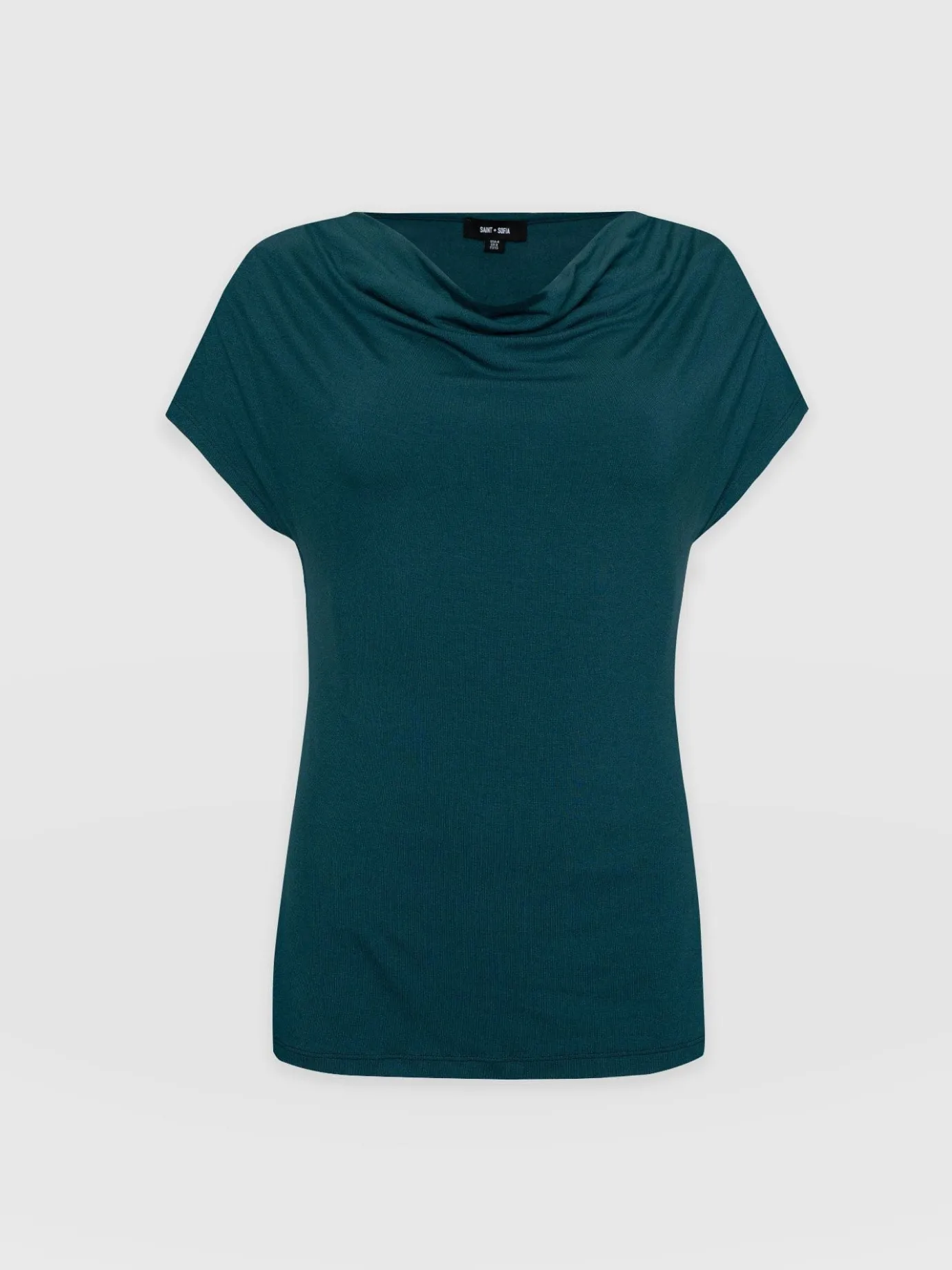 T-shirts & Tanks|Saint and Sofia Cowl Neck Tee - Deep Green