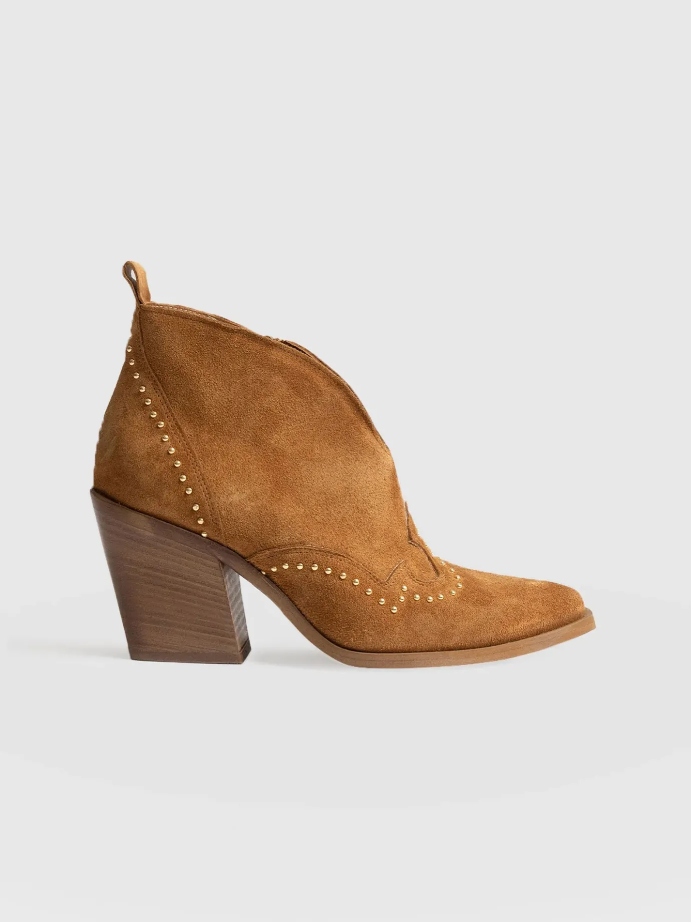 Boots|Shoes|Saint and Sofia Dallas Studded Ankle Boot - Tan