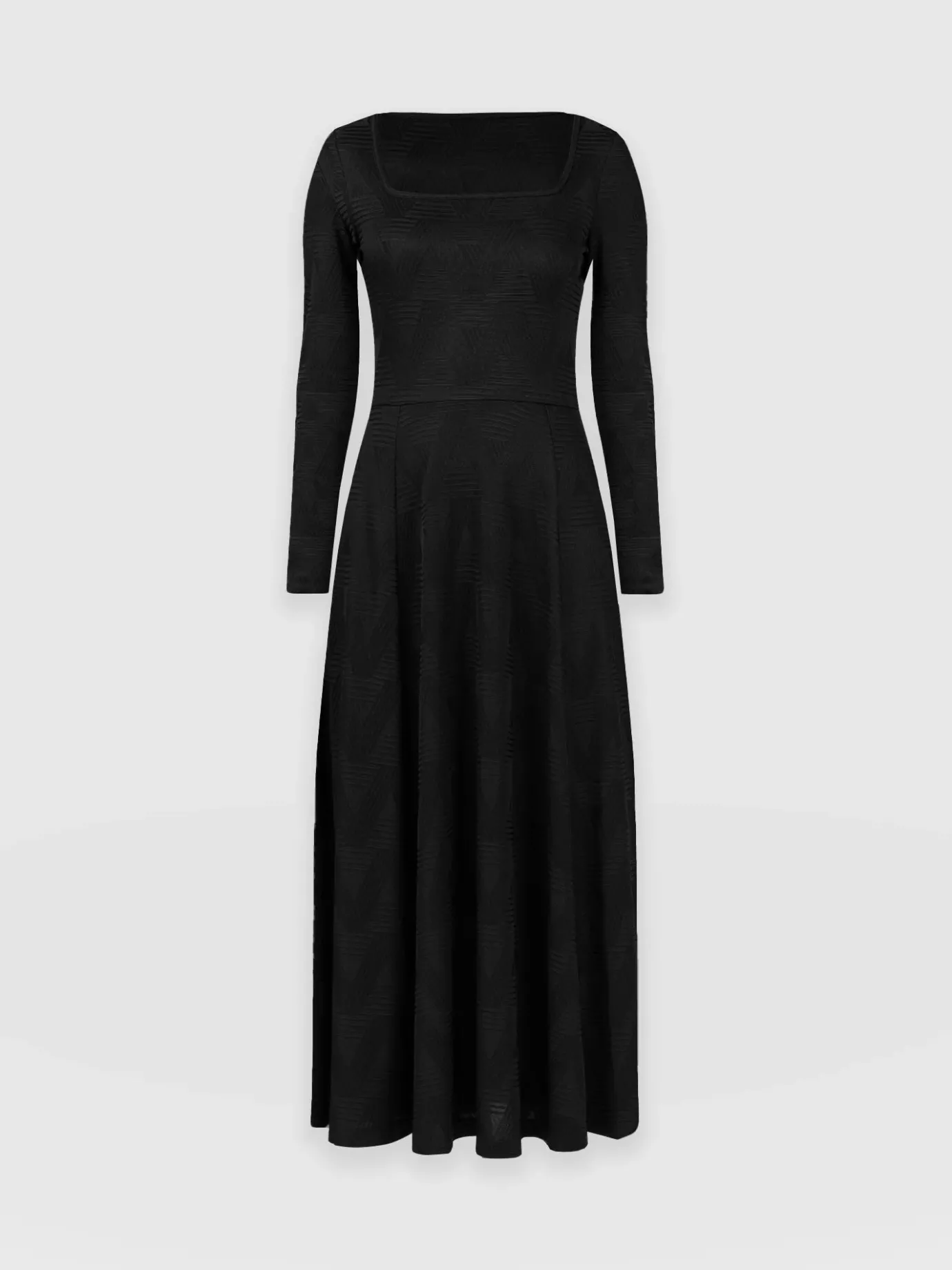 Dresses|Saint and Sofia Darcey Flared Dress - Black Jacquard