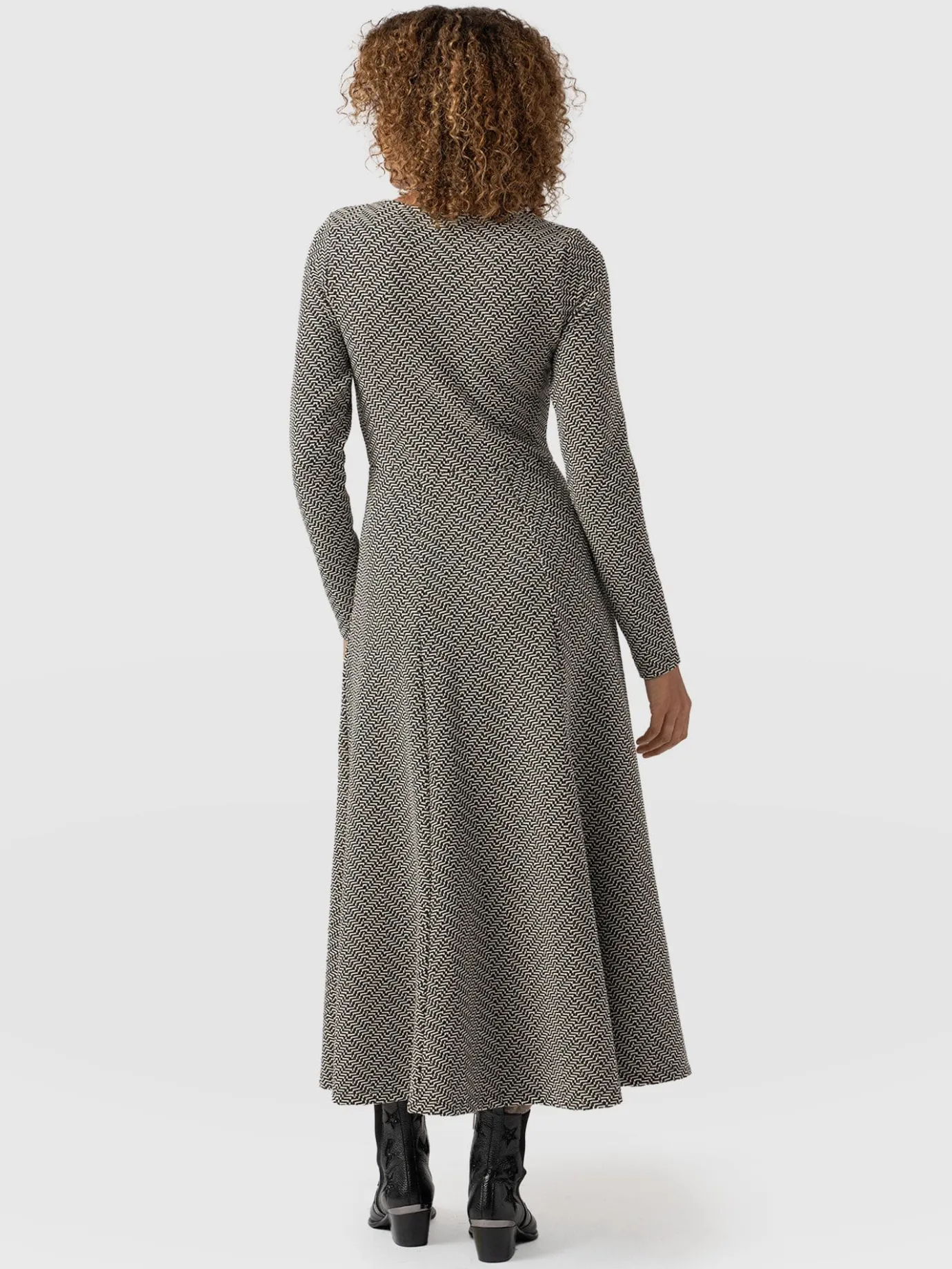 Dresses|Saint and Sofia Darcey Flared Dress - Cream Lurex