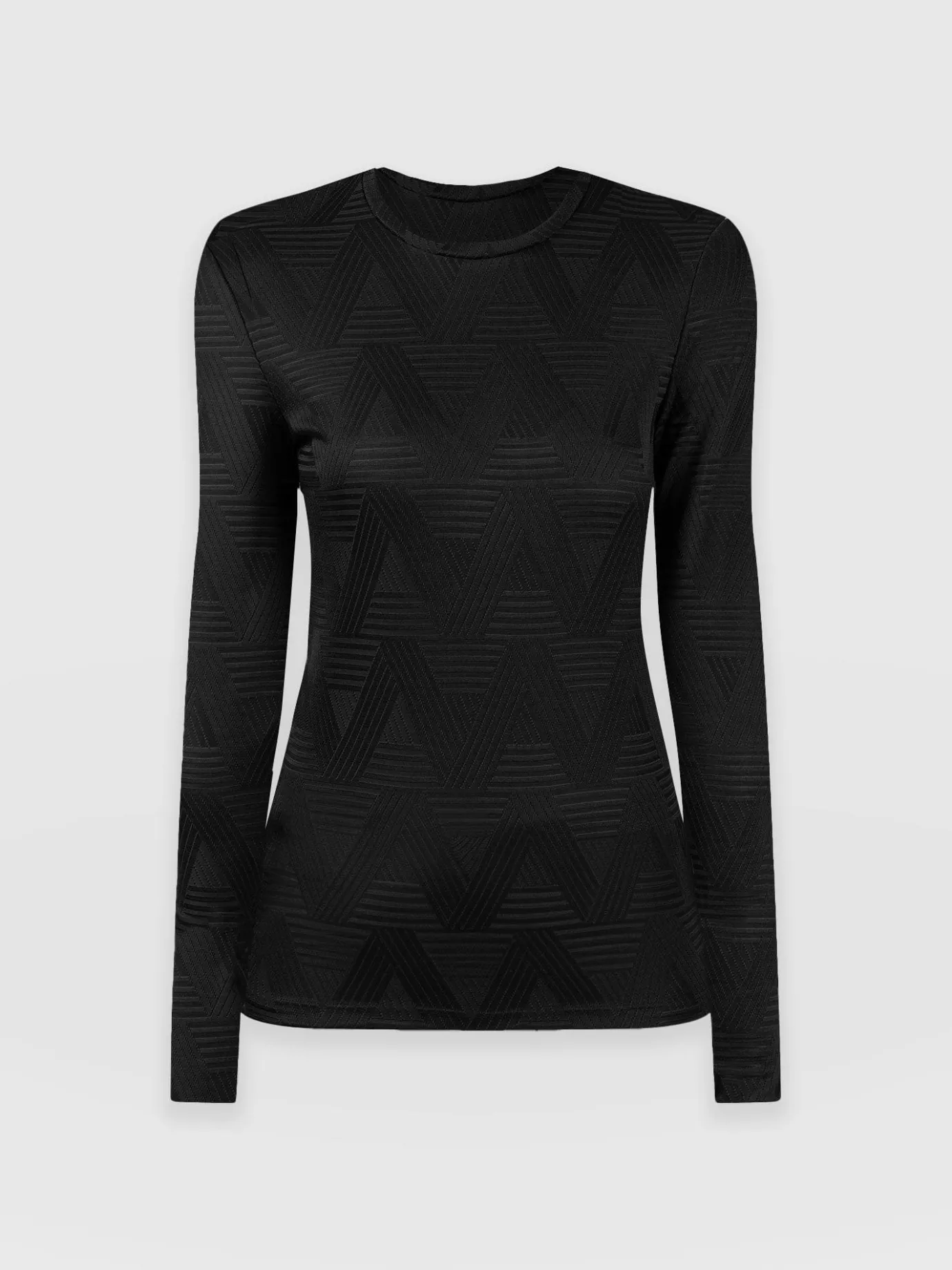 T-shirts & Tanks|Saint and Sofia Darcey Long Sleeve Tee - Black Jacquard