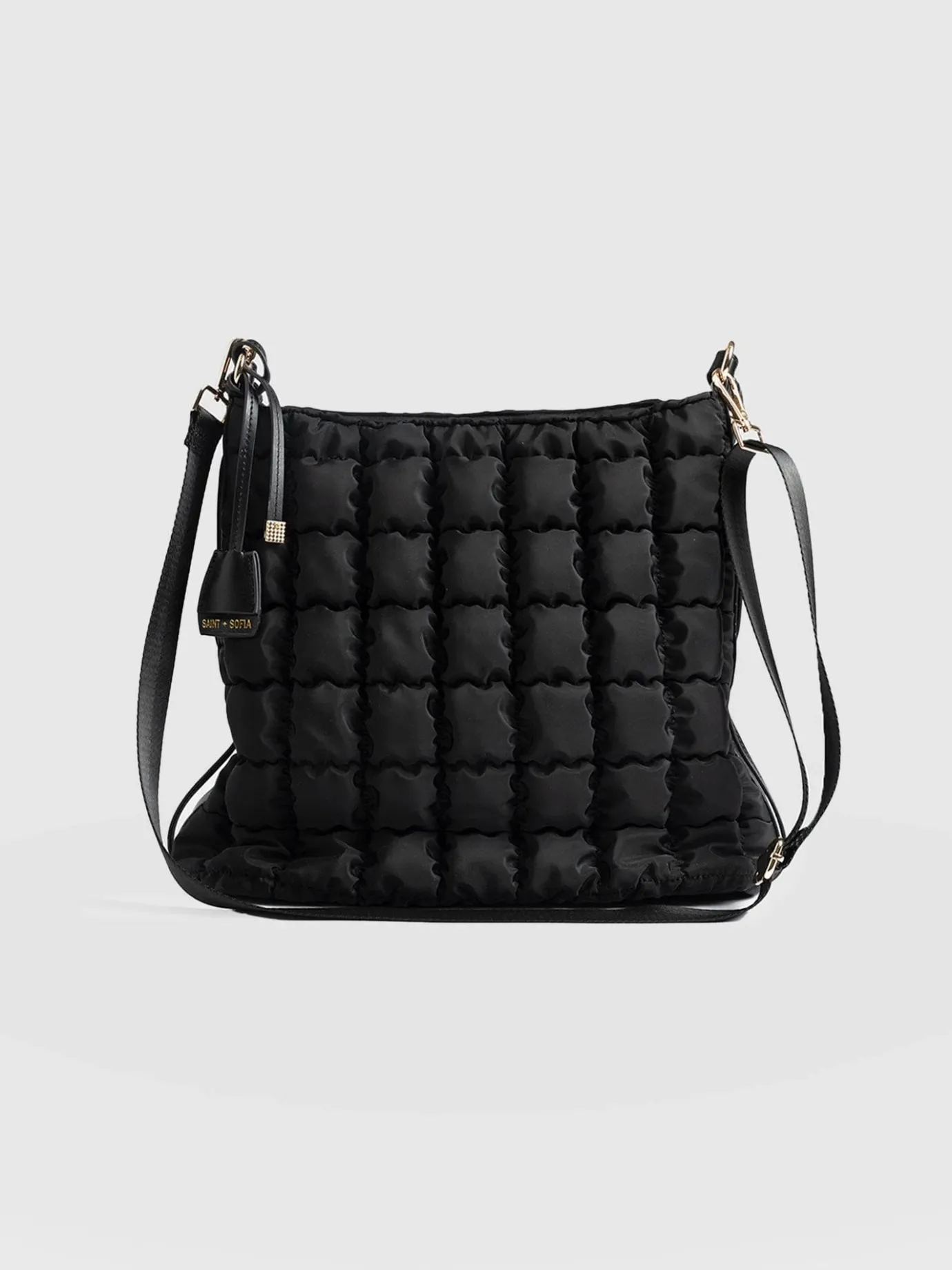 Cross Body Bags|Tote Bags|Saint and Sofia Darcey Puff Tote Bag - Black