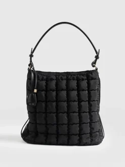 Cross Body Bags|Tote Bags|Saint and Sofia Darcey Puff Tote Bag - Black