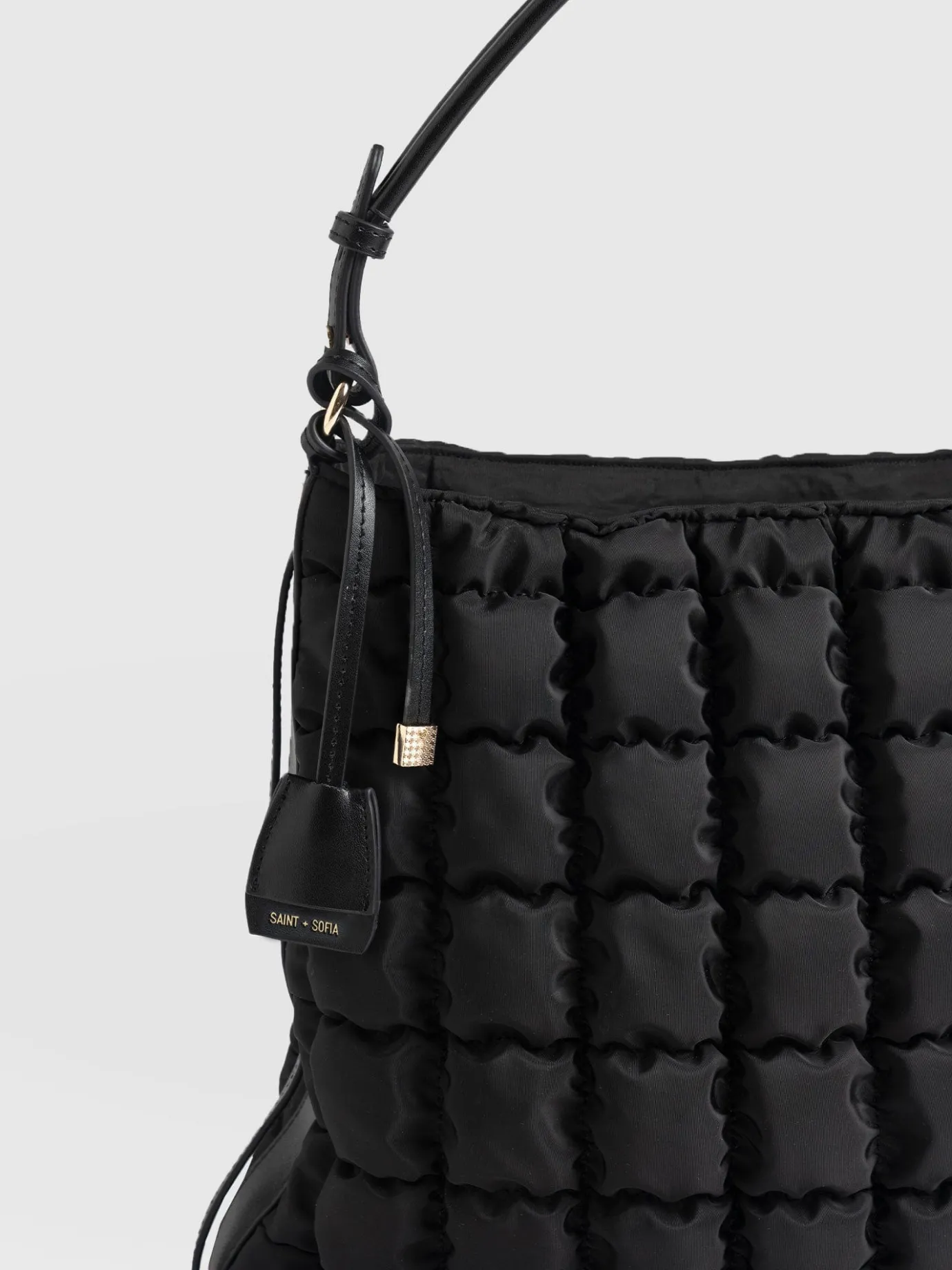 Cross Body Bags|Tote Bags|Saint and Sofia Darcey Puff Tote Bag - Black