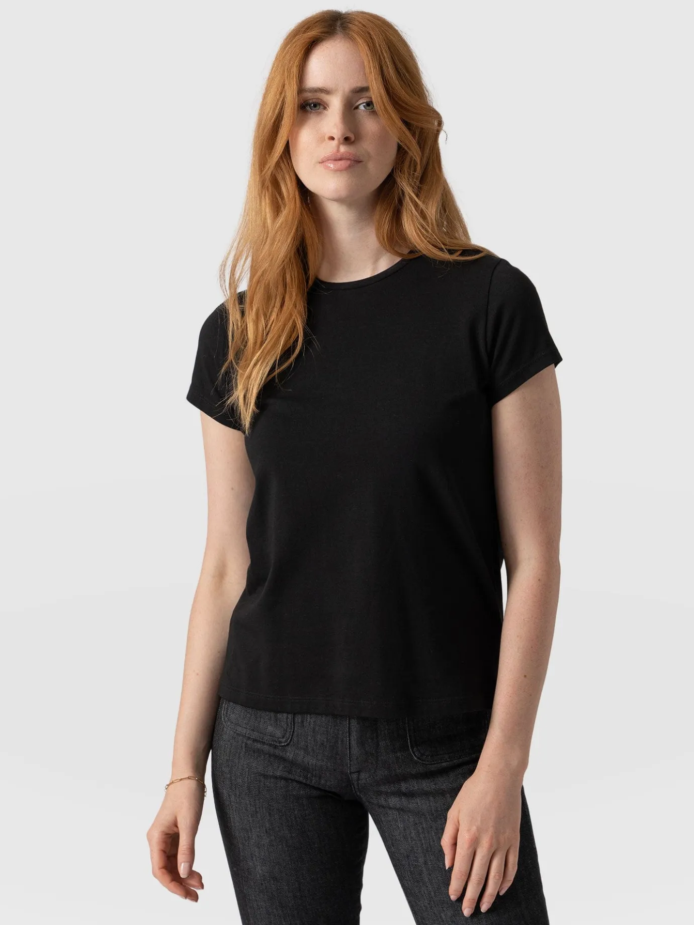 T-shirts & Tanks|Saint and Sofia Easy Cotton Tee - Black