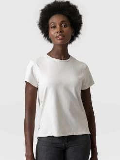 T-shirts & Tanks|Saint and Sofia Easy Cotton Tee - Cream
