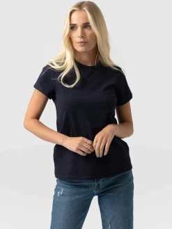 T-shirts & Tanks|Saint and Sofia Easy Cotton Tee - Navy