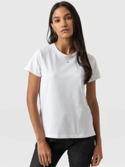 T-shirts & Tanks|Saint and Sofia Easy Cotton Tee - White
