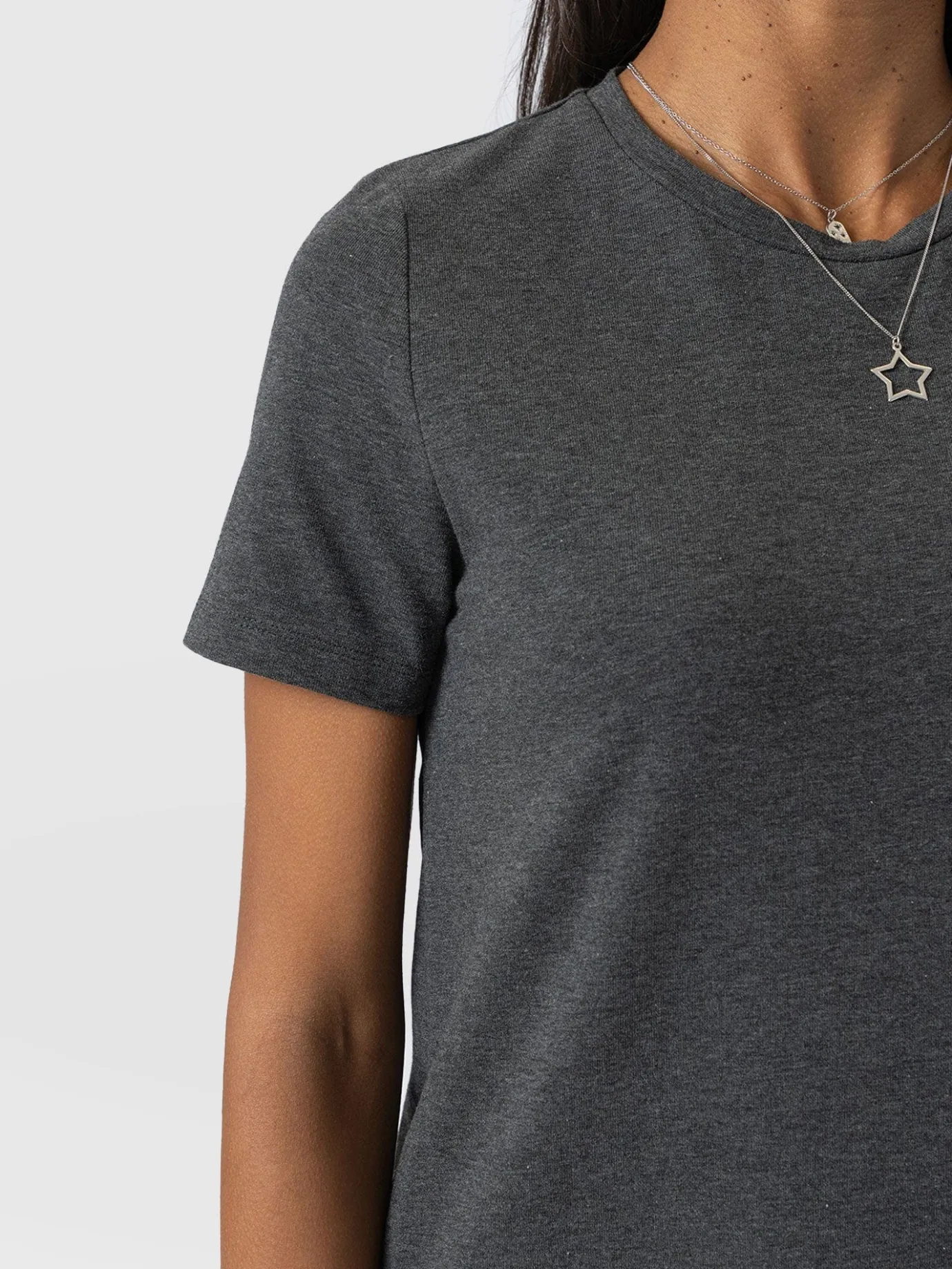 Dresses|Saint and Sofia Easy T-Shirt Midi Dress - Charcoal