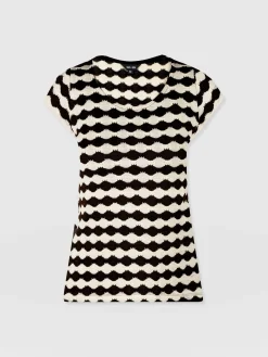 T-shirts & Tanks|Saint and Sofia Elise Scoop Neck Tee - Black/Cream