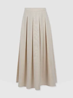Skirts|Saint and Sofia Eliza Pleated Skirt - Cream