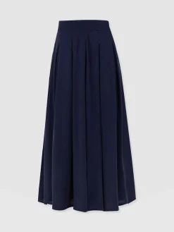 Skirts|Saint and Sofia Eliza Pleated Skirt - Navy