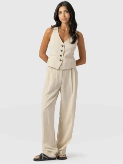 Pants|Saint and Sofia Emery Wide Leg Pant - Cream