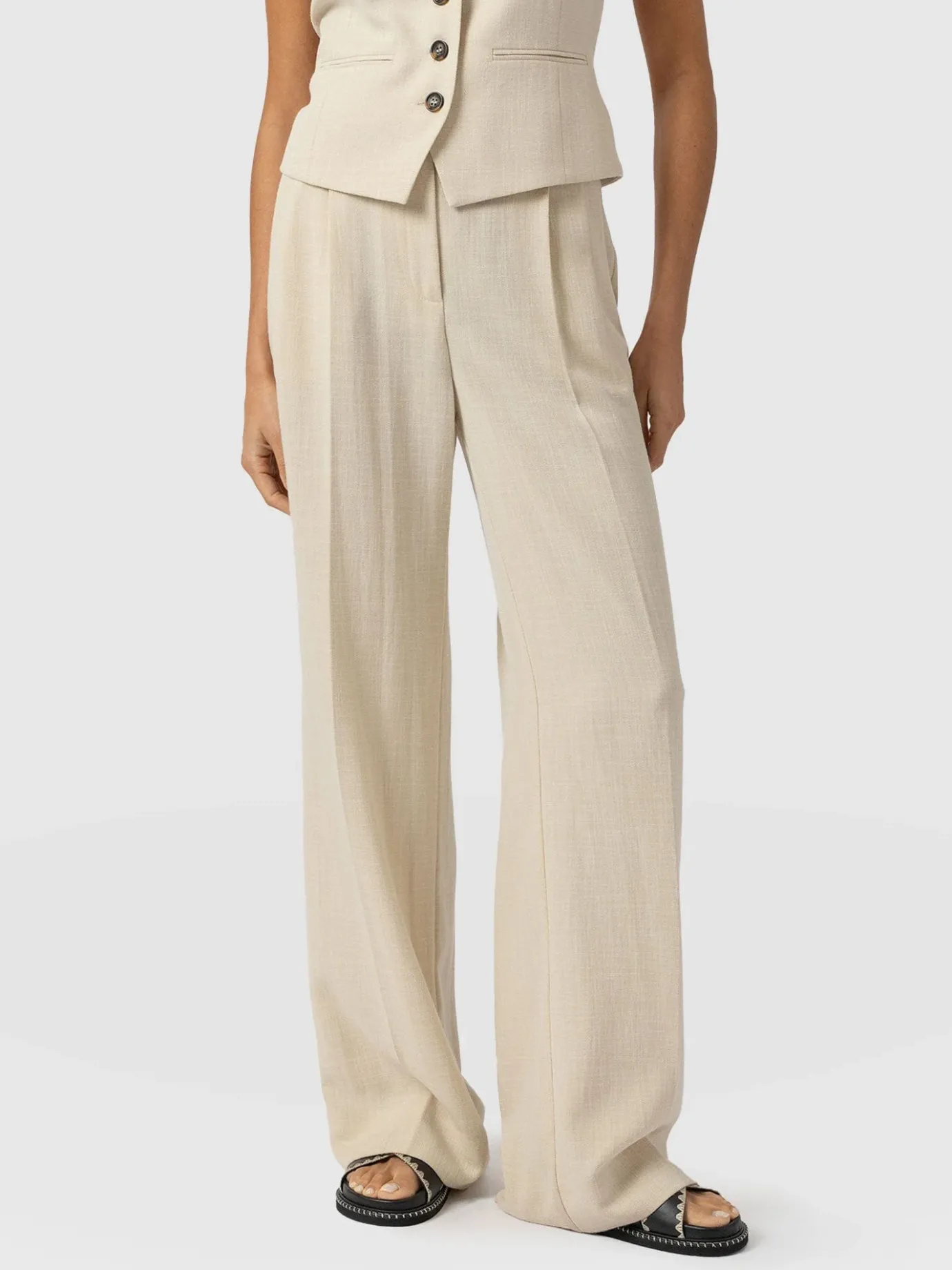 Pants|Saint and Sofia Emery Wide Leg Pant - Cream