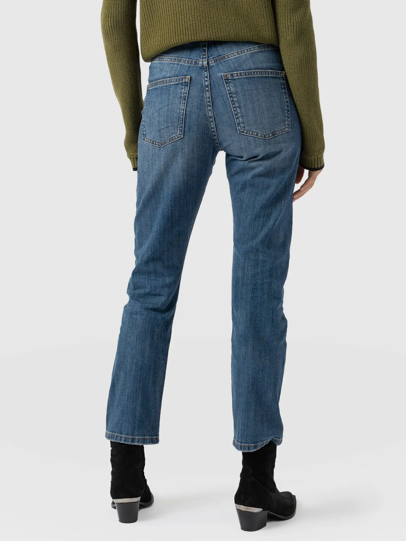 Denim & Jeans|Saint and Sofia Emma Straight Leg Jean - Mid Blue