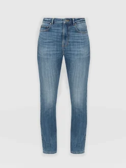 Denim & Jeans|Saint and Sofia Emma Straight Leg Jean - Mid Blue