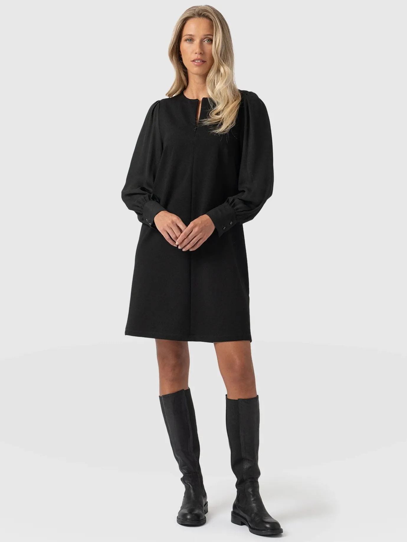 Dresses|Saint and Sofia Esme Zip Up Dress - Black