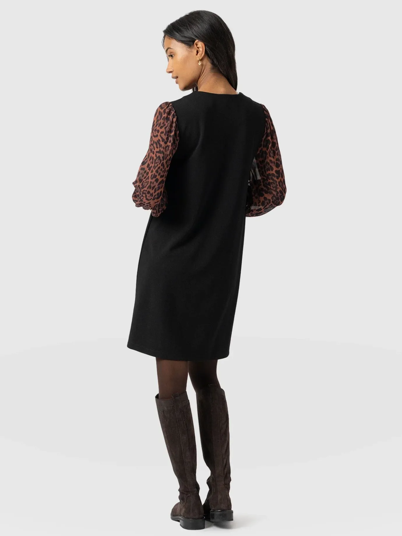 Dresses|Saint and Sofia Esme Zip Up Dress - Brown Leopard